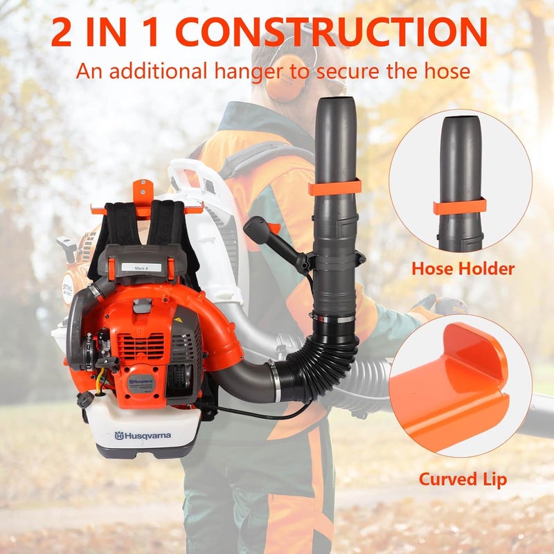 iulrtba Backpack Blower Rack with Hose Holder - Heavy Duty Backpack Sprayer Wall Mount with Dual-Sided Hooks, Space-Saving Backpack Hanger for Weed Eater, Hedge Trimmer and Chain Saw, 330lbs Load Capacity - Image 3